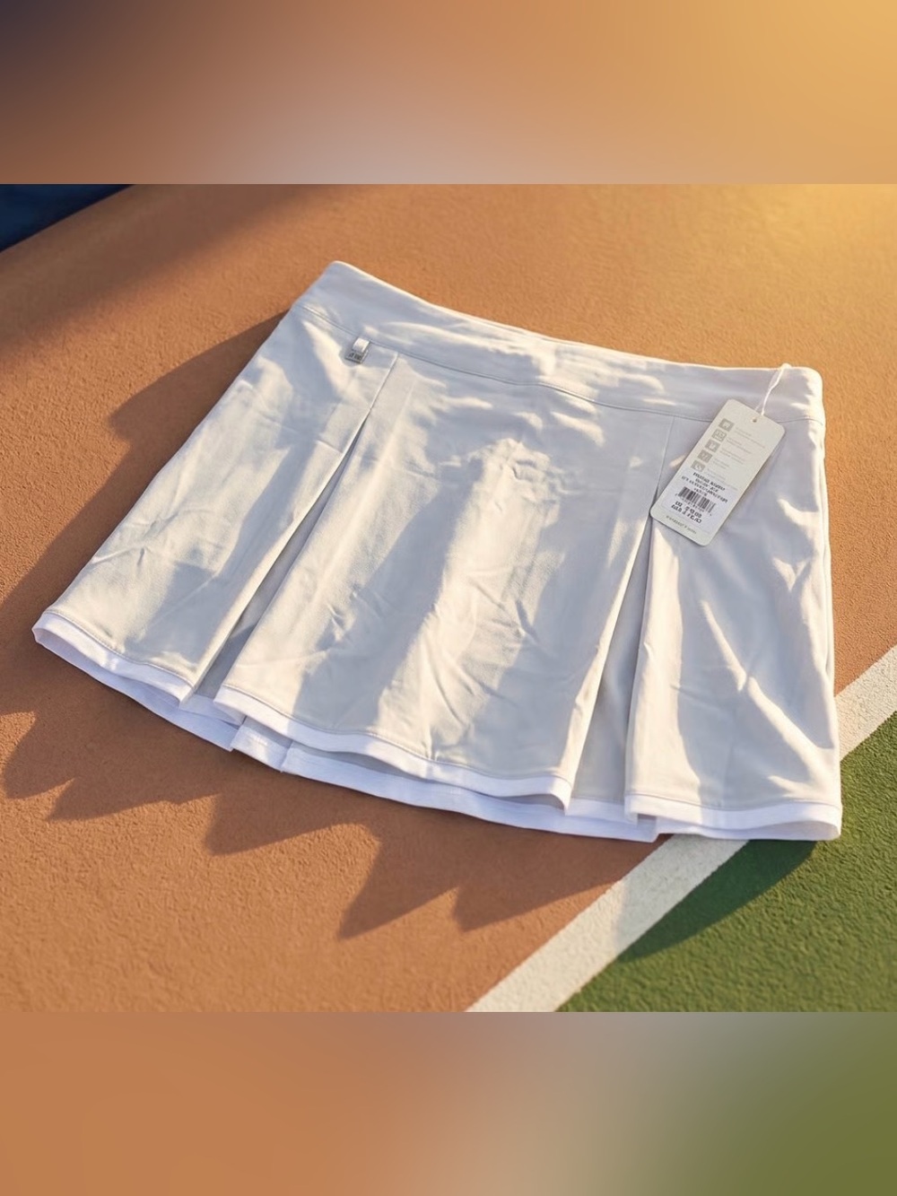 NVO Moana Mini Skort Women’s XL White Gray UPF 50 4 Way Stretch Golf Tennis NWT